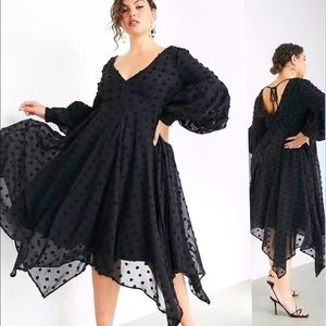 •ASOS EDITION CURVE• PUFF SLEEVE MIDI DRESS